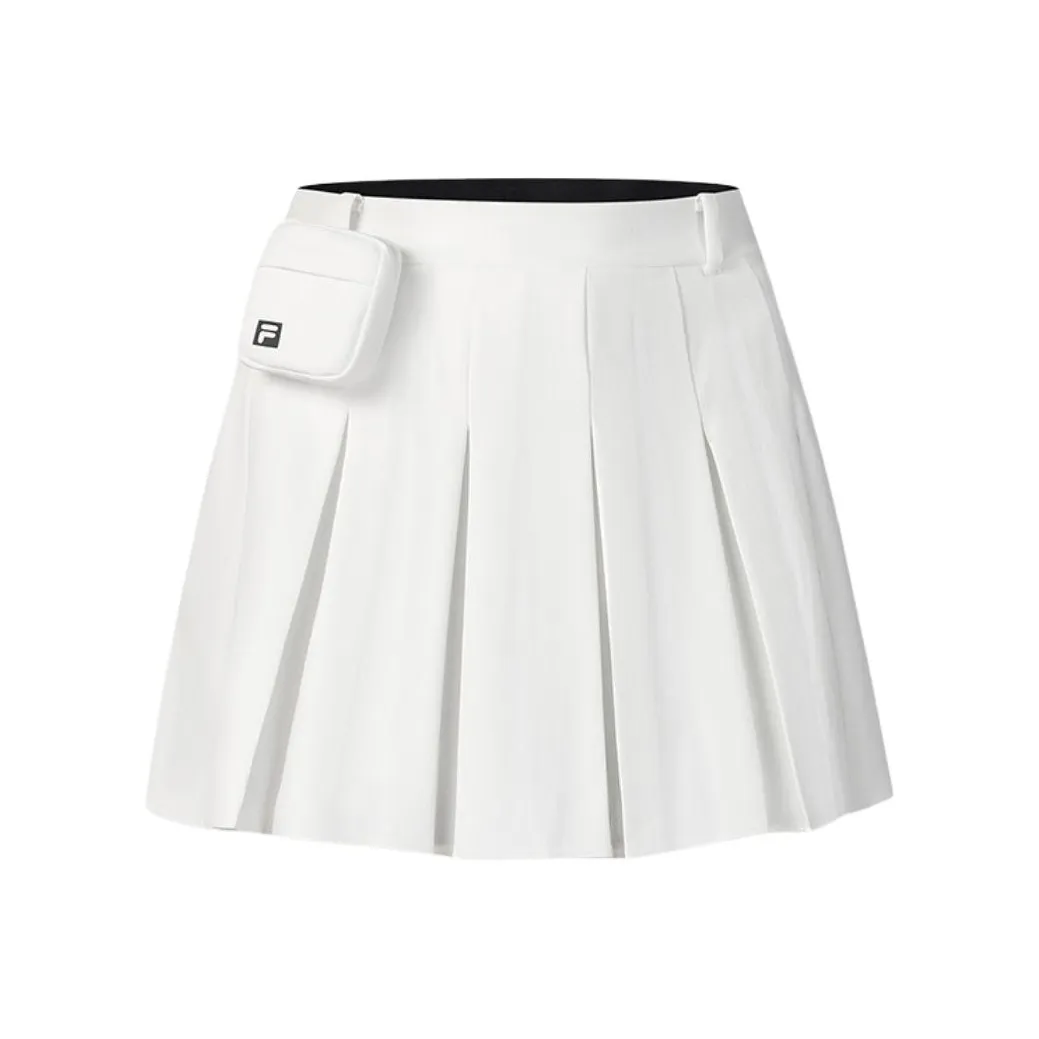 FILA GOLF серия SS25 Повседневные короткие юбки Женские Нефритовый белый WT