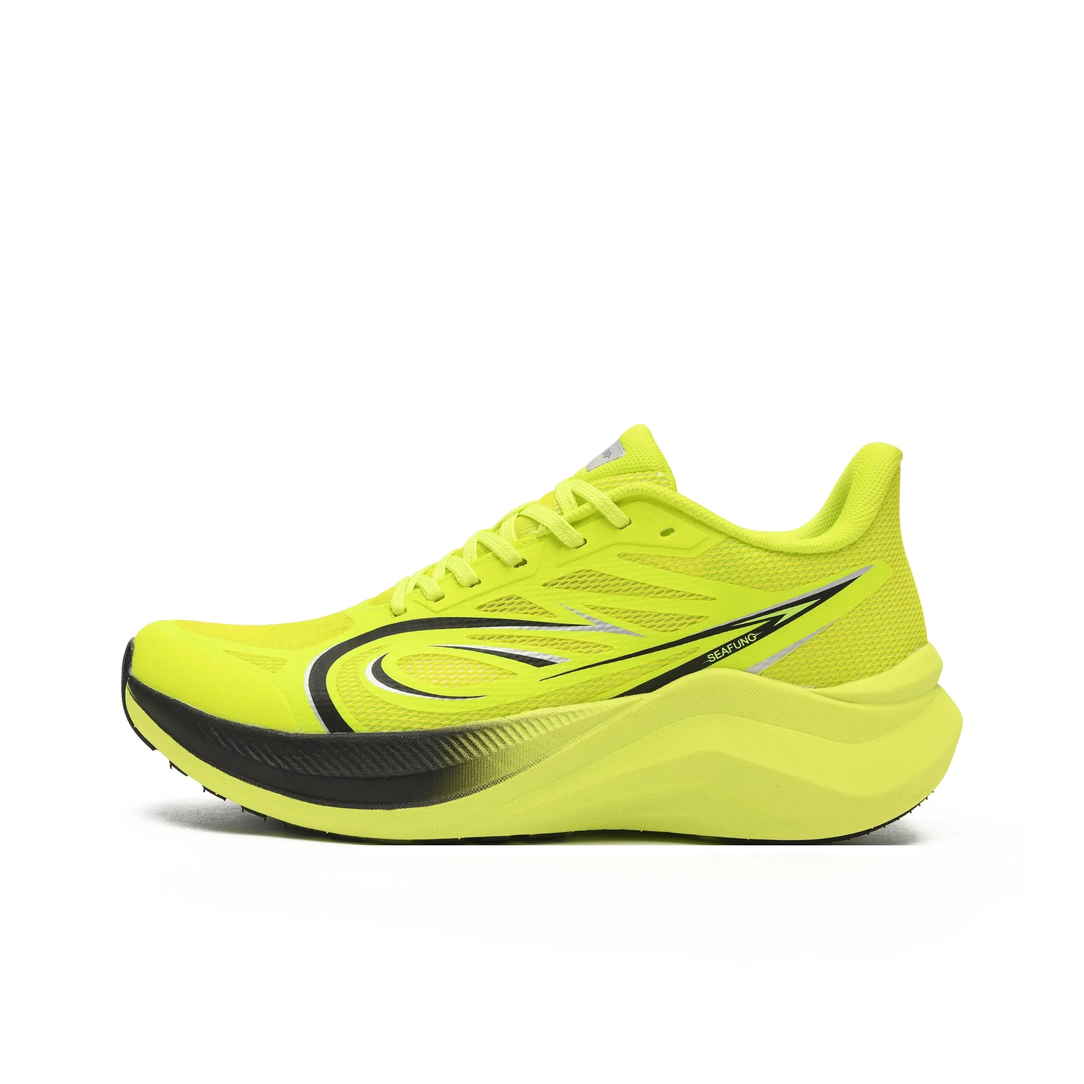 SEAFUNG Амортизация Дышащий Поддерживающий Низкий Топ Беговые кроссовки Унисекс Неоново-зеленый