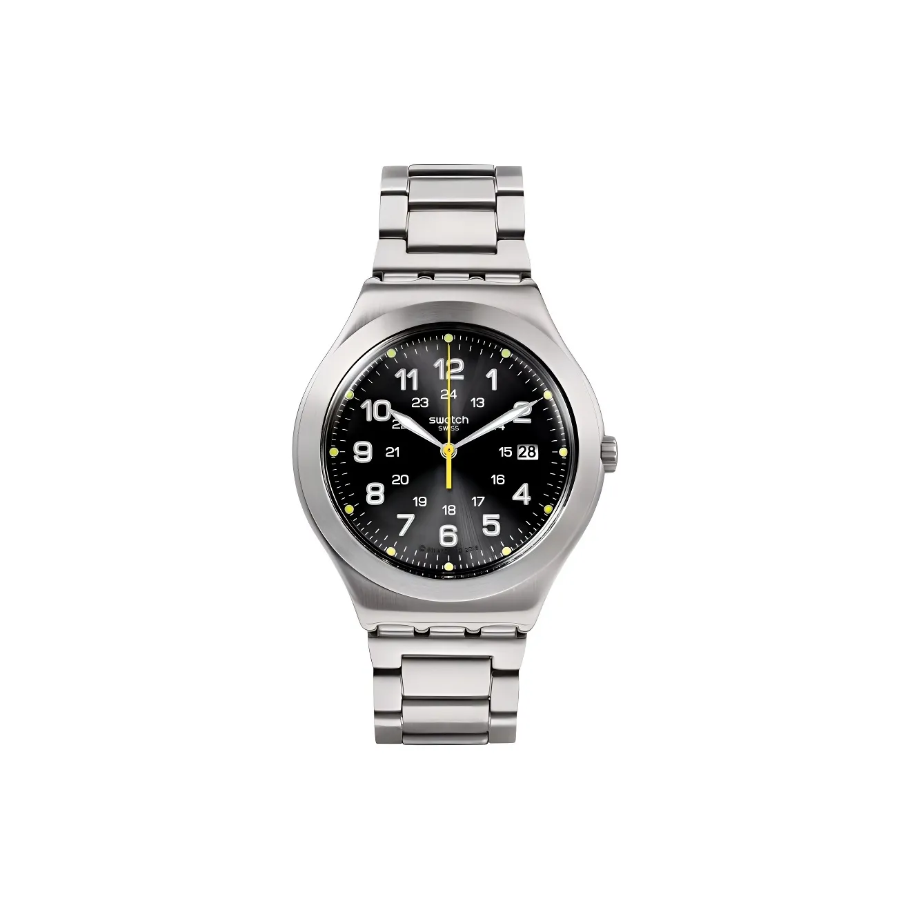 Swatch Quartz Механизм Мужские часы Циферблат 41 мм Черный корпус Нержавеющая сталь Ремешок