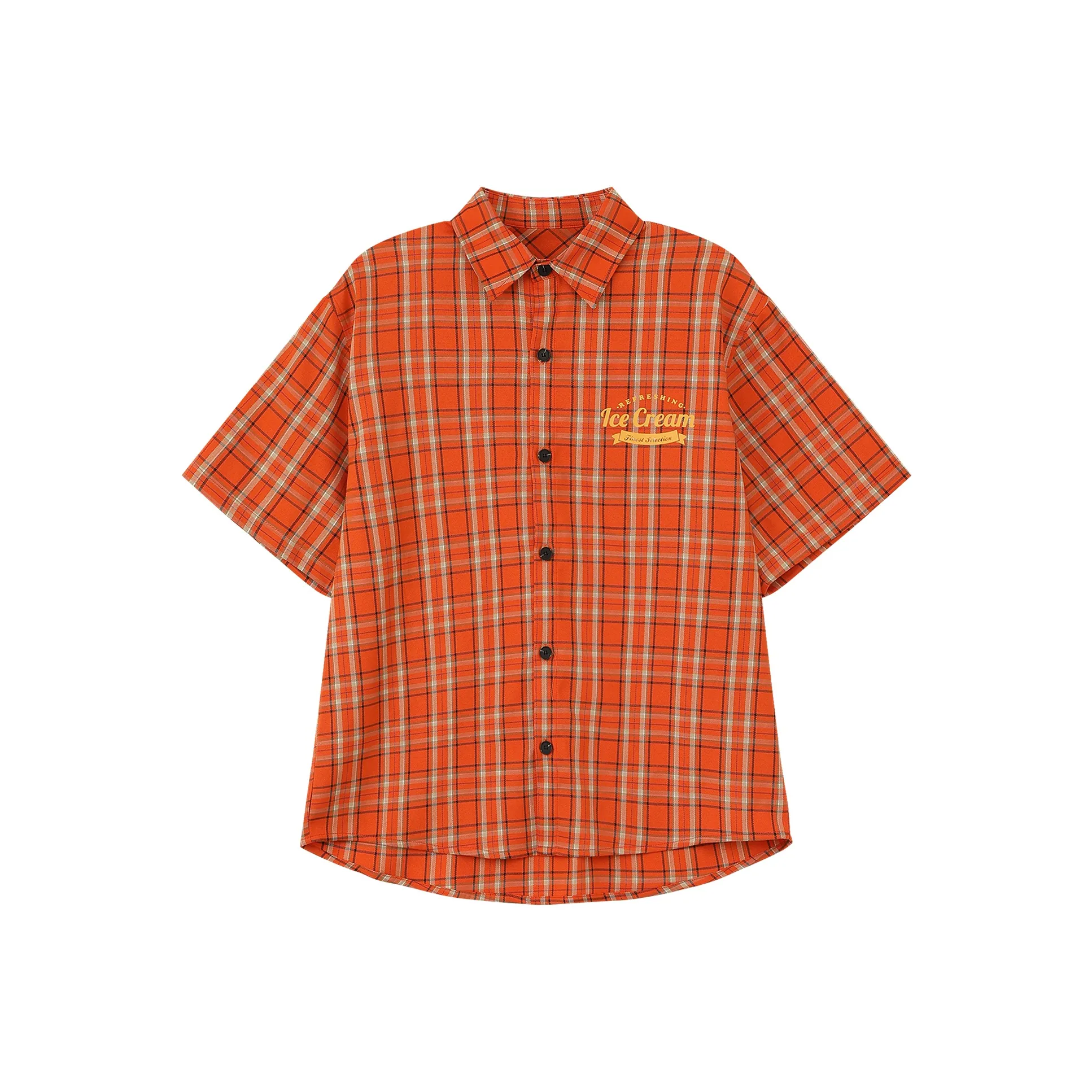 TURN TIDE Лето Свободный крой Повседневная рубашка Унисекс