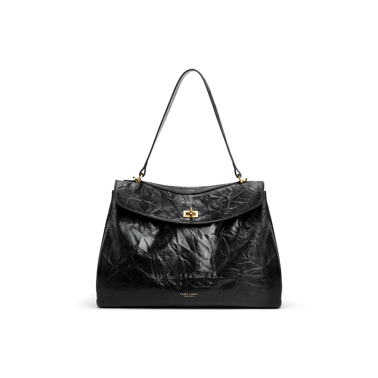 PIERRE CARDIN Натуральная кожа большая вместимость сумка через плечо плечевая сумка женская черная