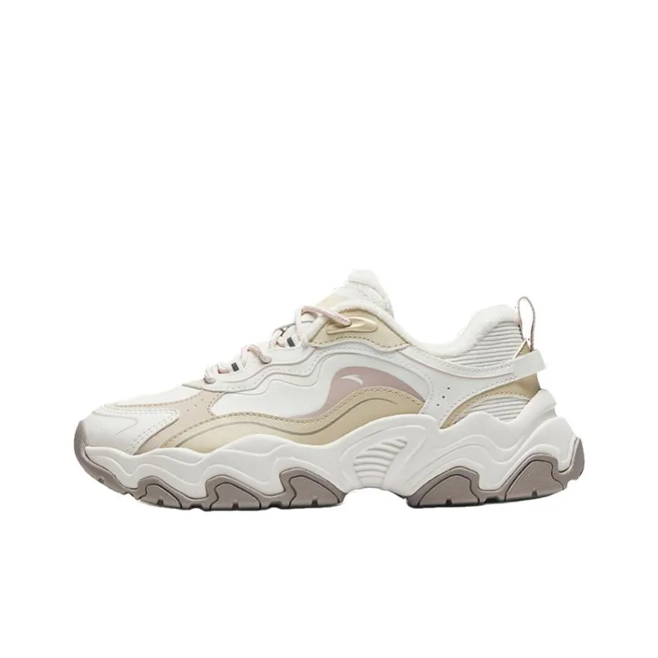 ANTA Метеорит Износостойкий И Легкий Низкий Топ Кэжуал Женские Белый Бежевый