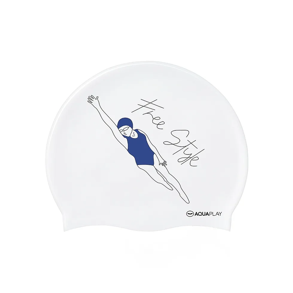 AQUAPLAY Swimming Caps Unisex Milk Foam White