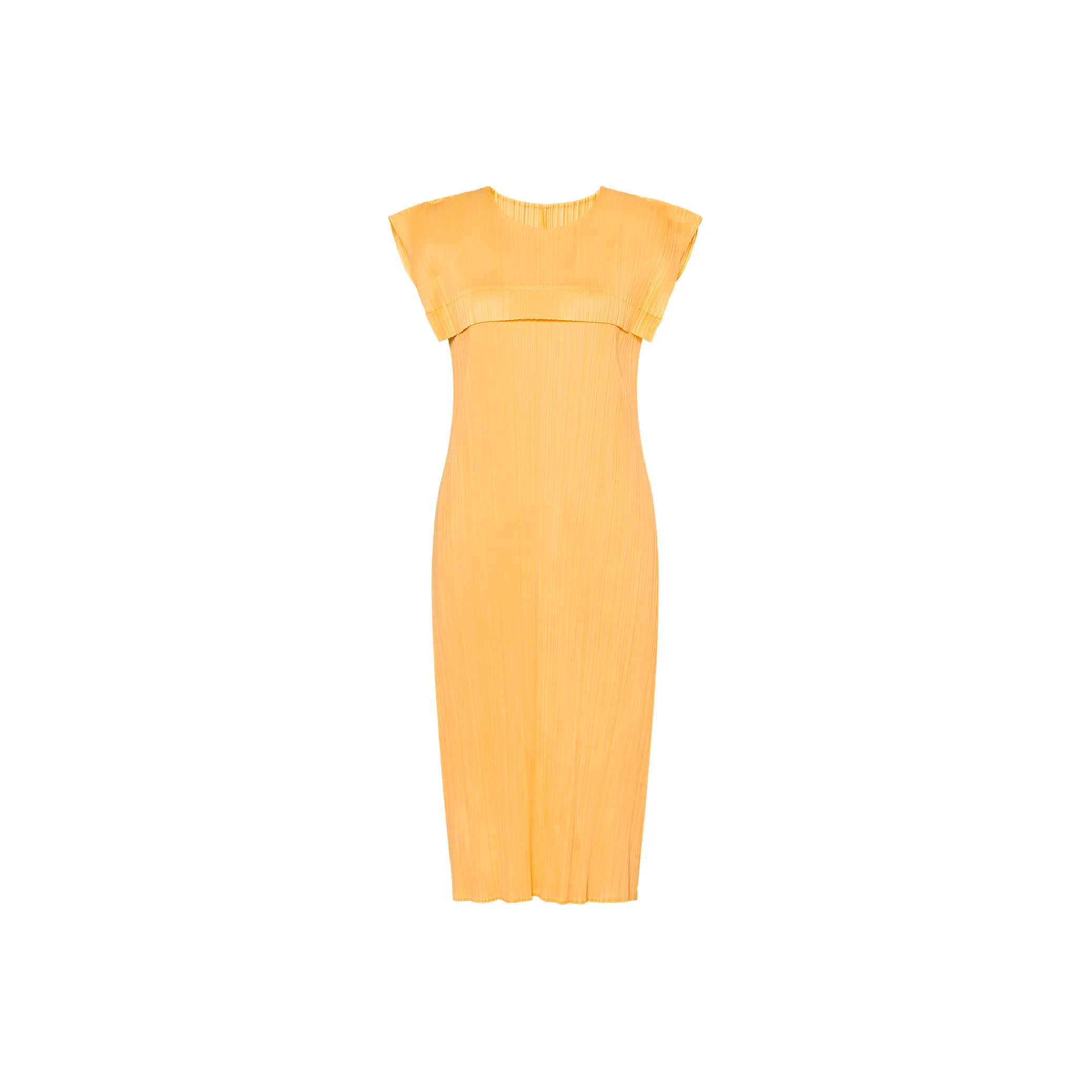 PLEATS PLEASE ISSEY MIYAKE SS24 Sleeveless Dress Women's Neon Orange
