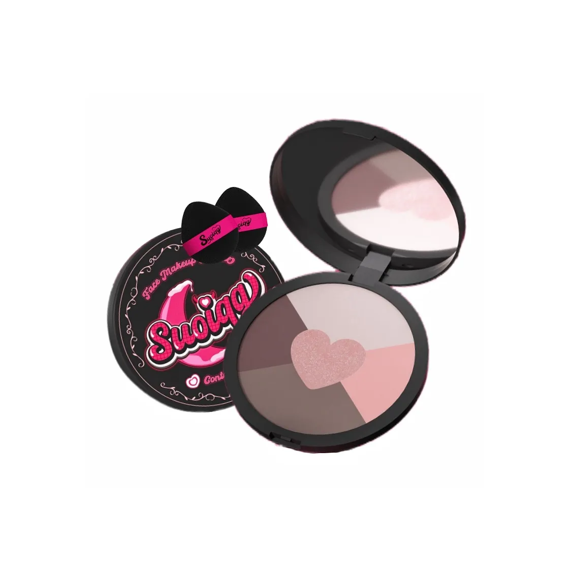 SUOIQG Большая емкость Лицо Общий Палетка для хайлайтера тени румян и палетка для теней для век для начинающих