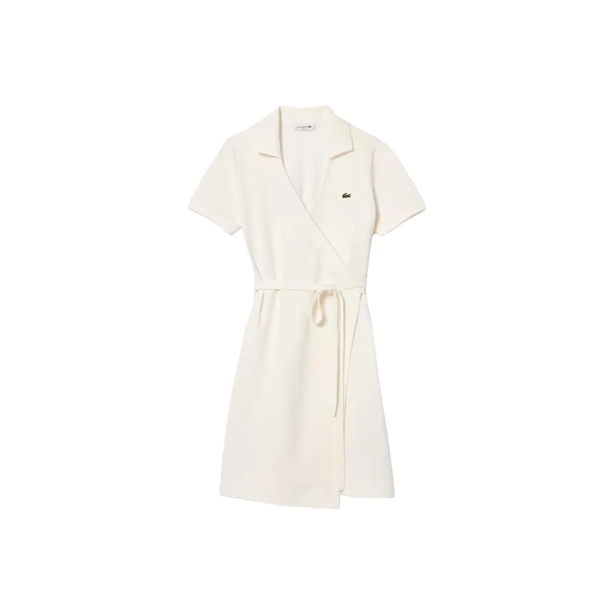 LACOSTE Collaboration Короткое платье с короткими рукавами женское белое