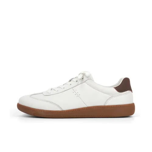 ROYAL FAMILY Кроссовки для скейтбординга Low Top Белый-коричневый [Стандартный размер кожаной обуви] Мужские