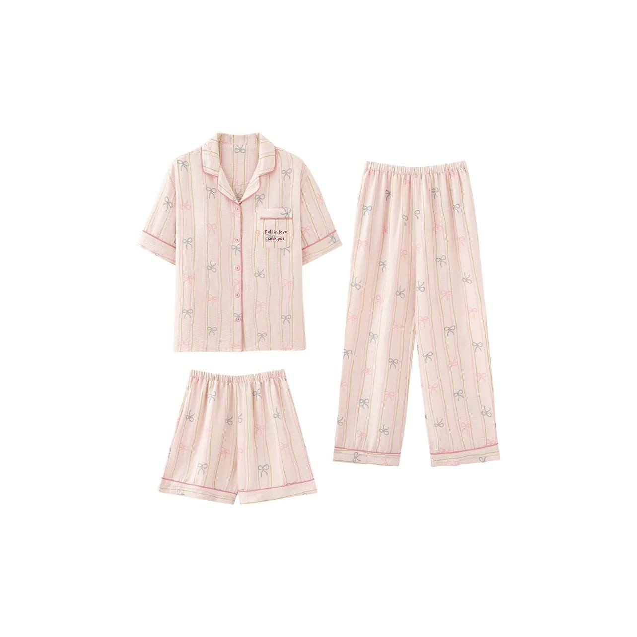 Карта Розовый Женские Пижамные Комплекты