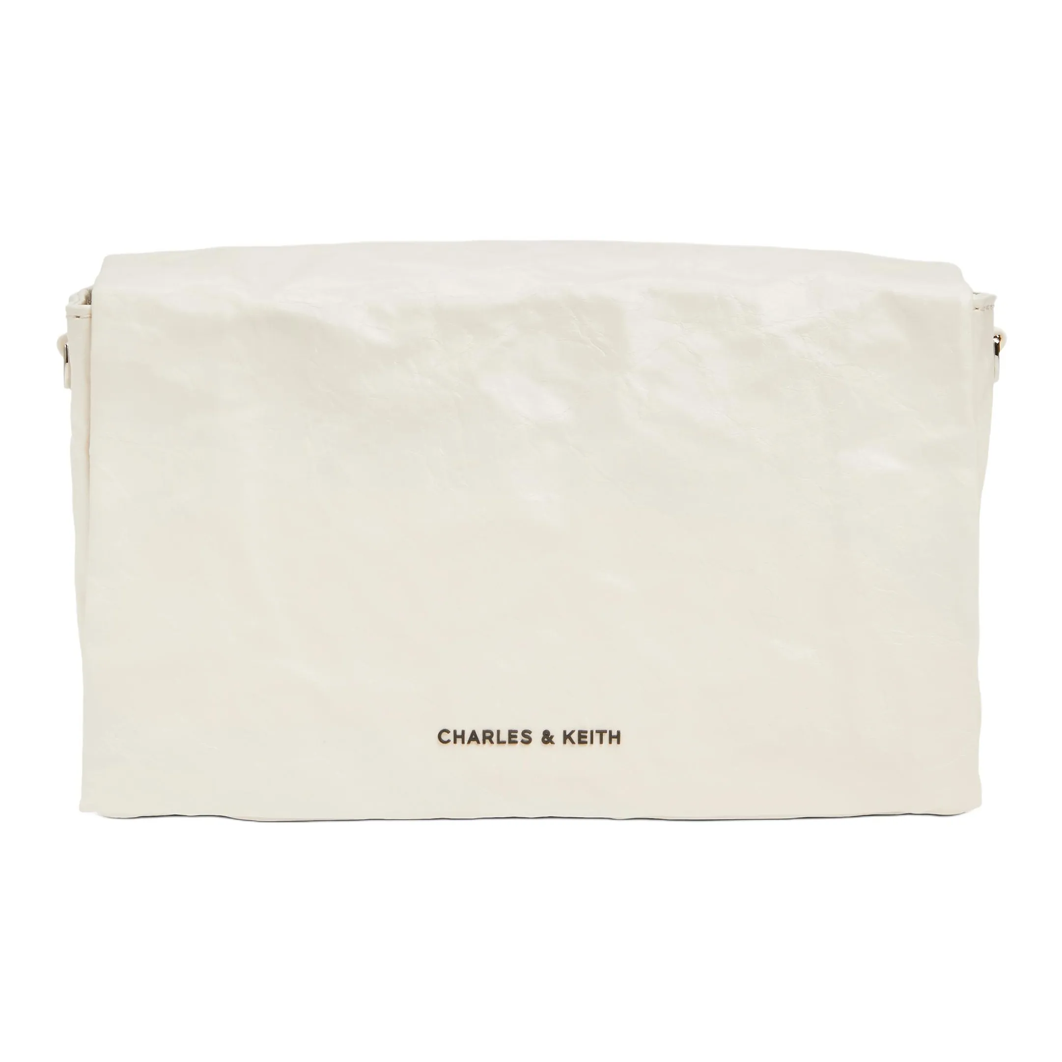 CHARLES KEITH Полиуретан Crossbody Сумка Маленькая Женская Глубокий Черный Кремовый Молочный Белый Серебряный