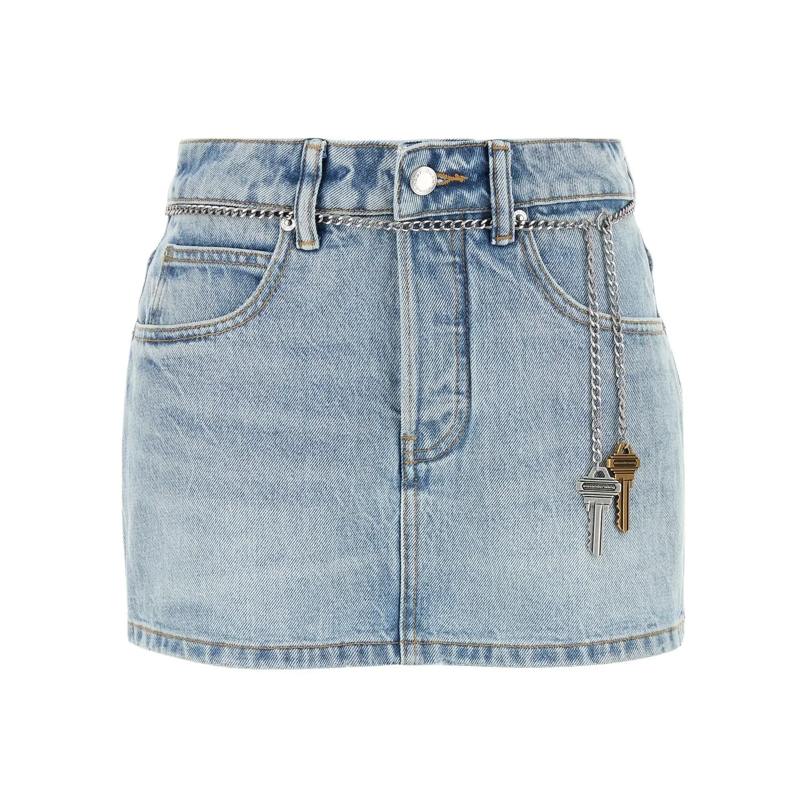 Alexander Wang FW25 Джинсовые короткие юбки Женские Светло-синие