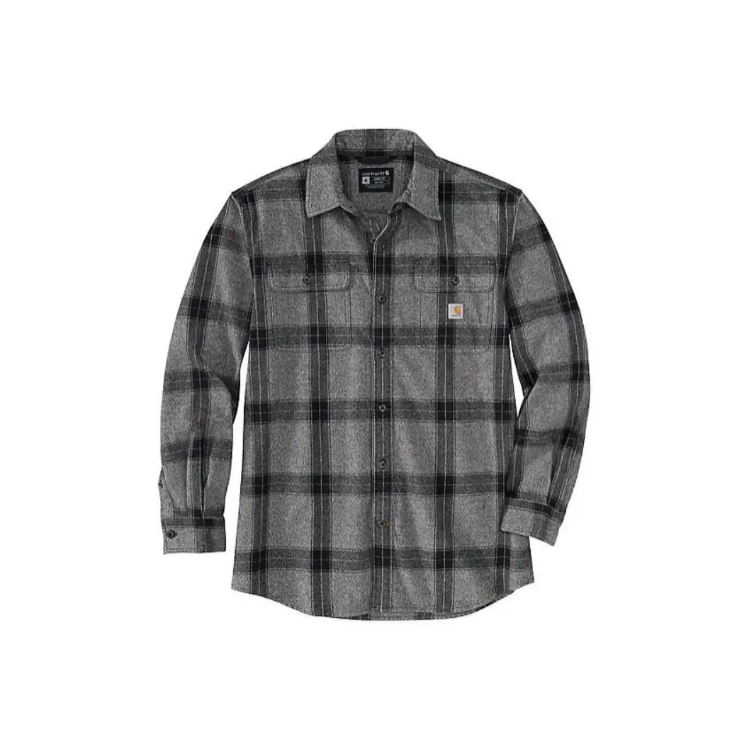 Carhartt 105439 Свободный крой Тяжелая фланелевая рубашка с длинным рукавом в клетку Мужская
