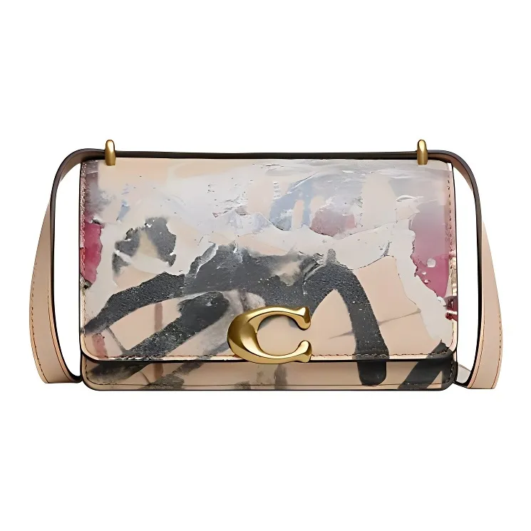 COACH Мята+SERF Коллаборация Bandit Коровья кожа Сумка через плечо Сумка на плечо Маленькая Женская Коричневая