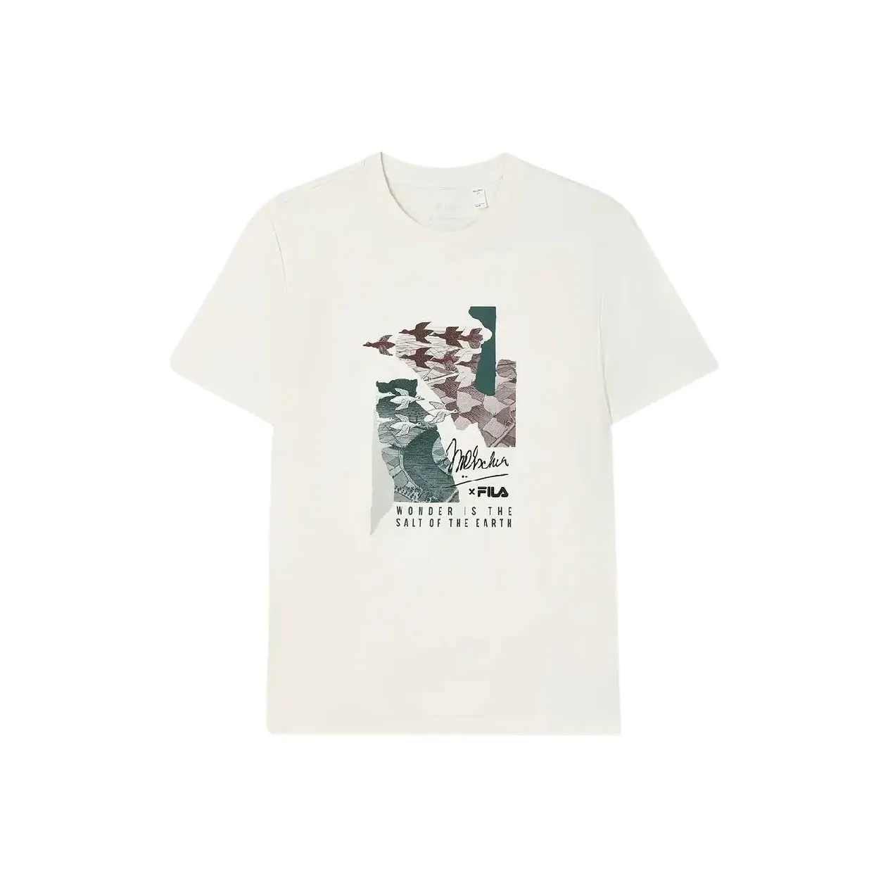 FILA x M.C.ESCHER Heritage SS25 T-Shirt Мужская Cloud White