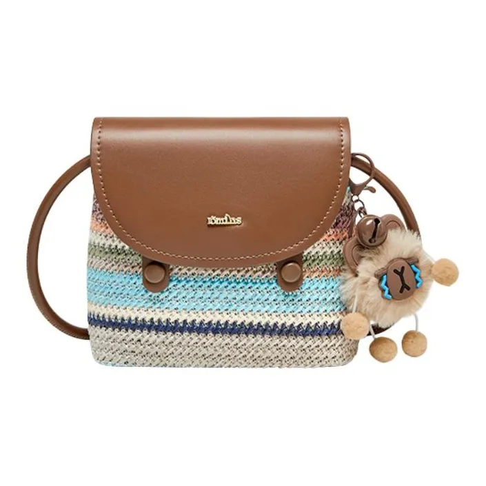 15 MINS Ткань Синтетическая кожа Чехол для телефона Сумка через плечо Мини Женская Радужная