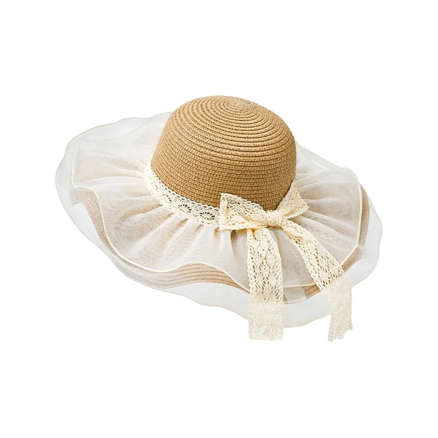 FREE RABBITⅡ Лето Путешествие Широкий козырек Шляпа из соломы Морское побережье Отпуск Позиционирование стиля Защита от солнца Защита от ультрафиолета Шляпы ведра Женские