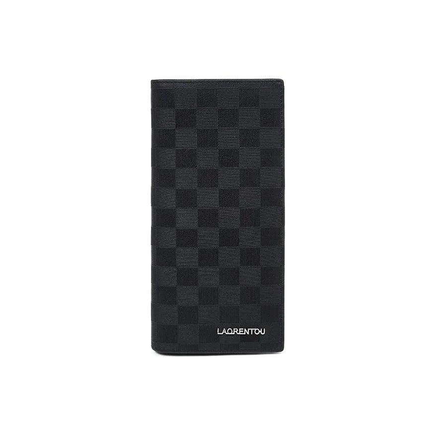 Old Man's Head Кошелек из лицевой коровьей кожи Мужской Черный Шахматный узор