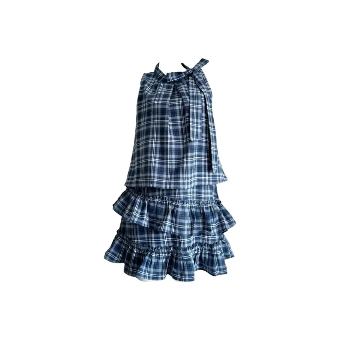 PAZZO Синяя клетка Женские Платья без рукавов