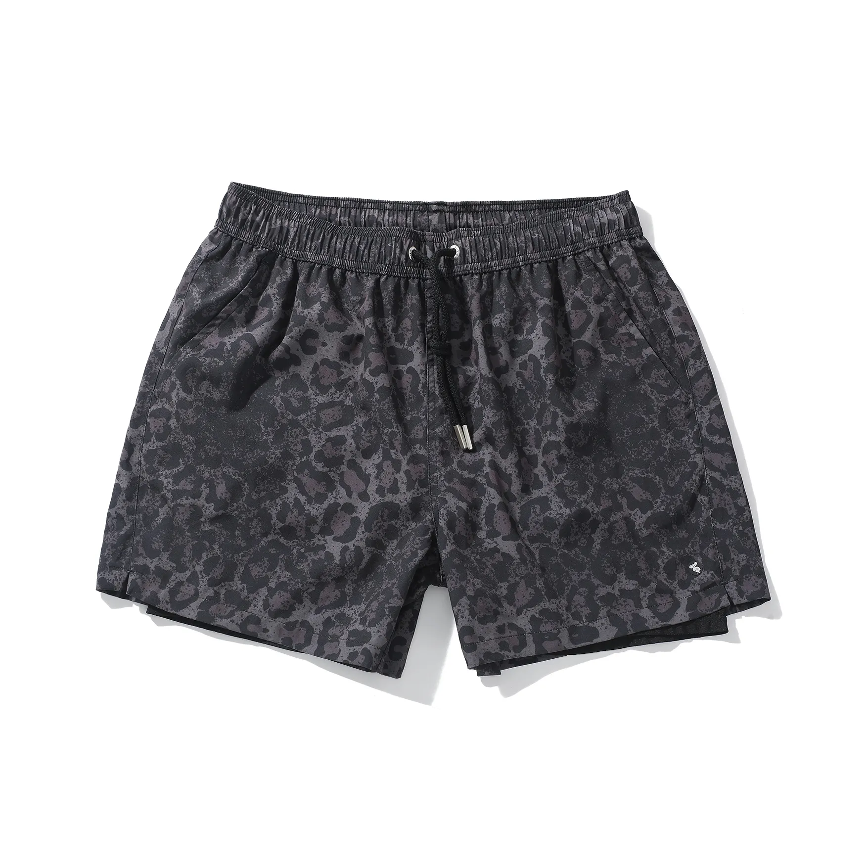 GAILANG Пляжные шорты Мужские с леопардовым принтом Серый