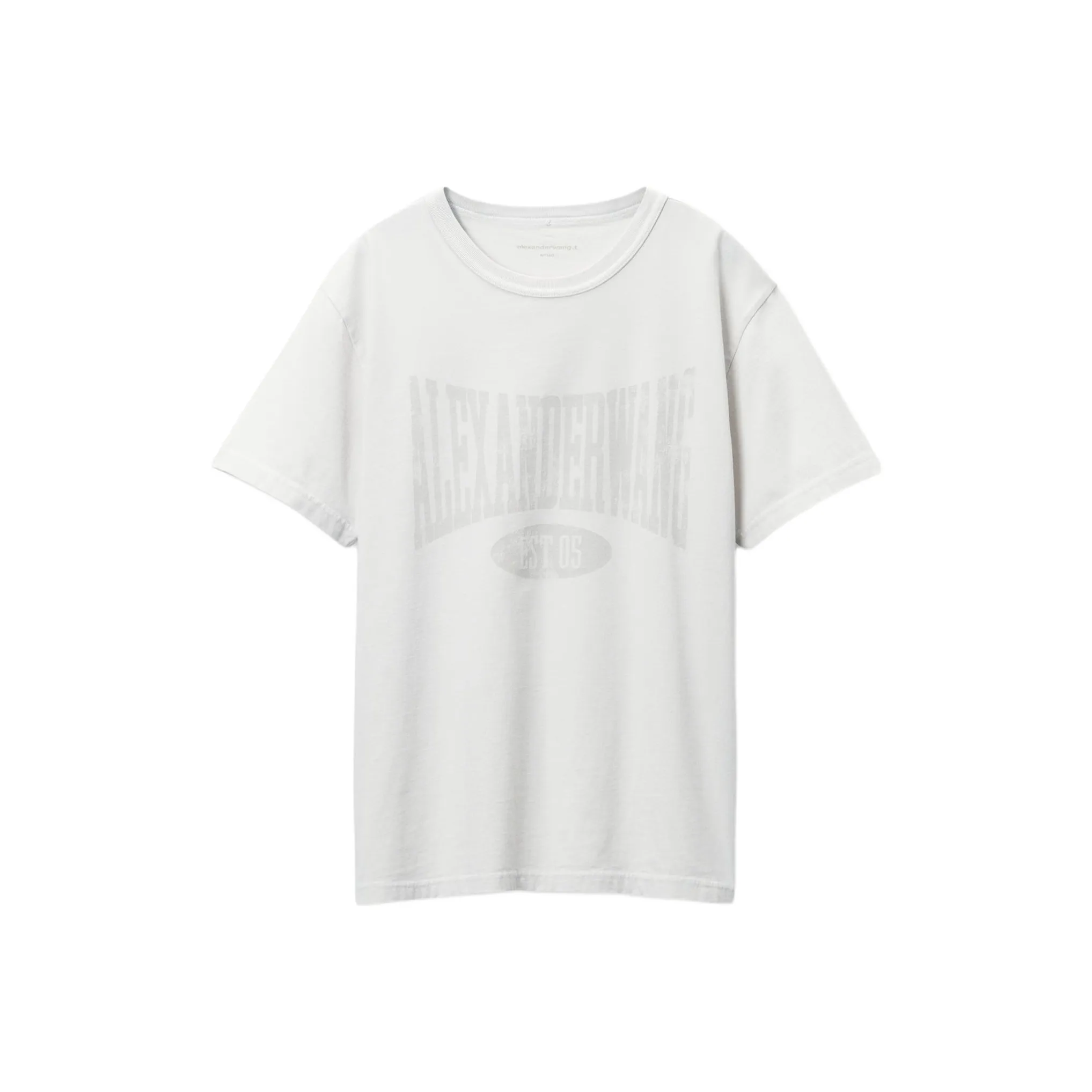 T By Alexander Wang Distressed Logo Printed Dirty Effect T Shirt
