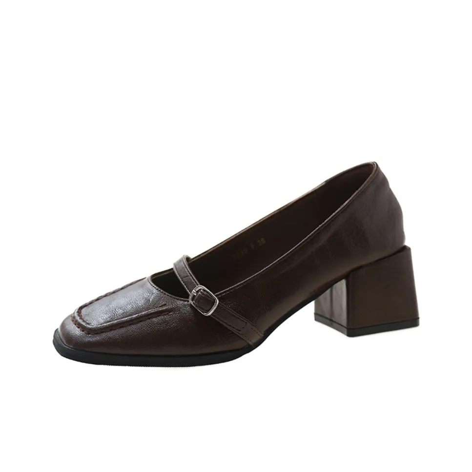 Aimilian Квадратный каблук Mary Jane Женские туфли