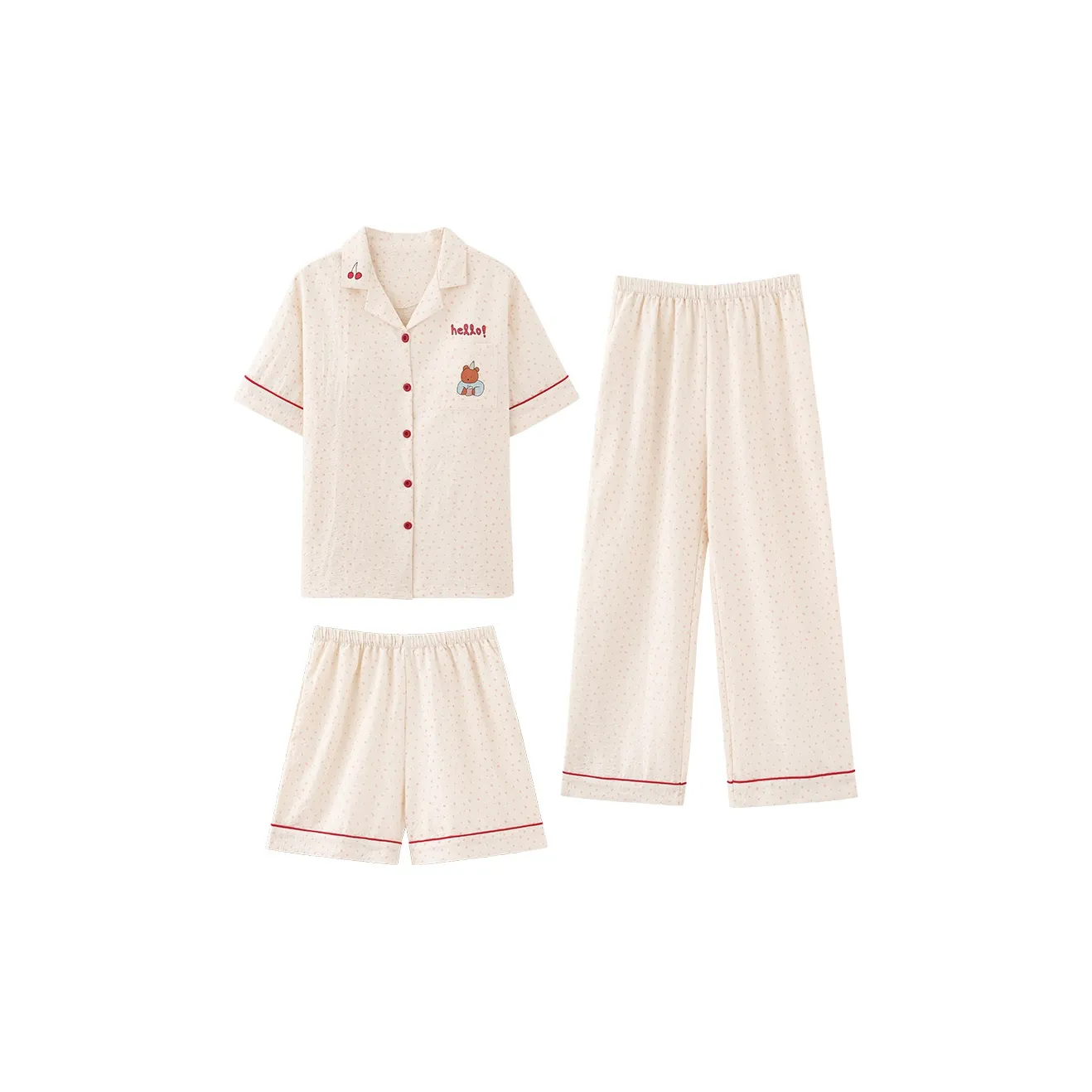 Карта Белый Женские Пижамные Комплекты