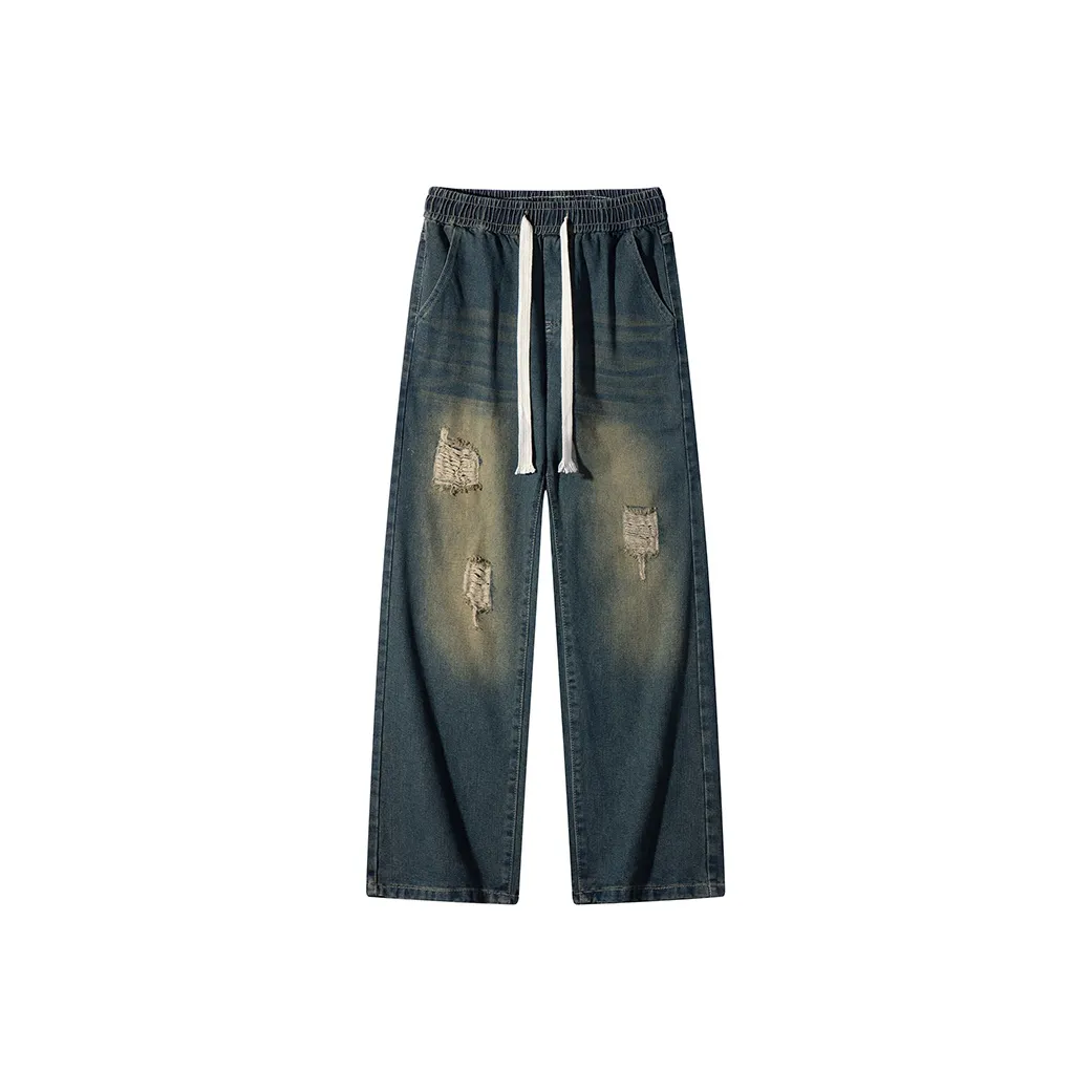 YICHEN Ностальгический зеленый унисекс джинсы