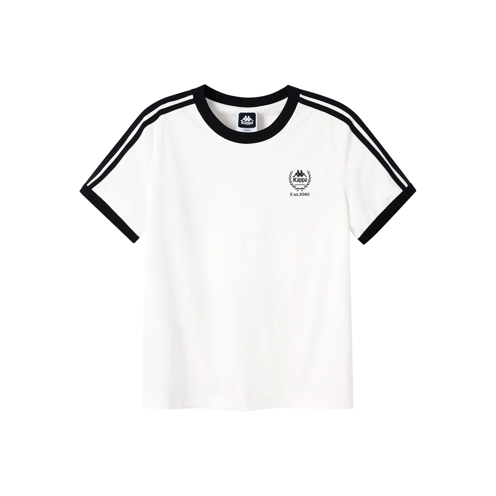 KAPPA Полосатый Пэчворк Свободный крой Повседневный Универсальный Удобный Т-рубашка Женская