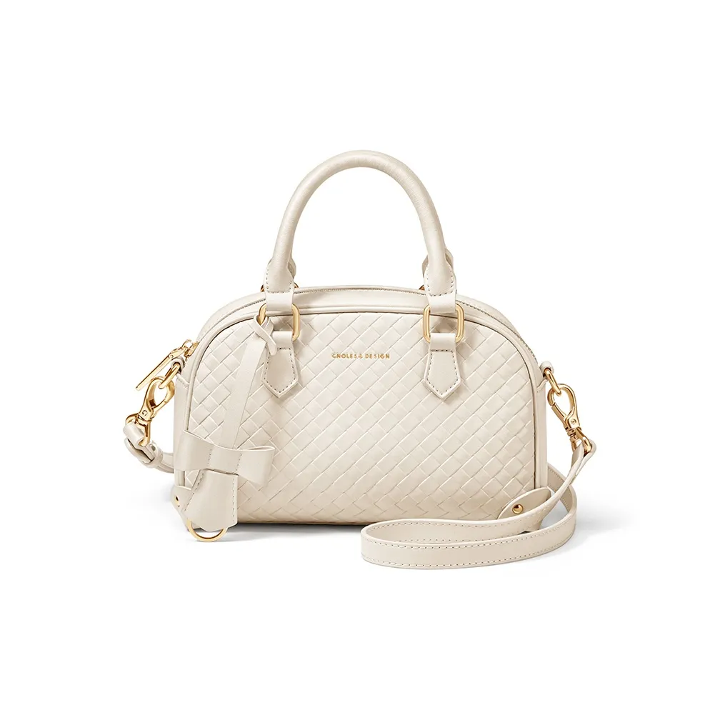 CNOLES Сумка из синтетической кожи с коровьей кожей стандартная женская белая