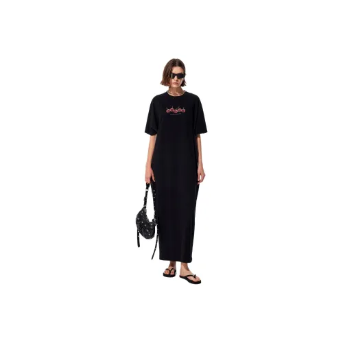 MEFUR Black Женские Короткие Платья с Рукавами