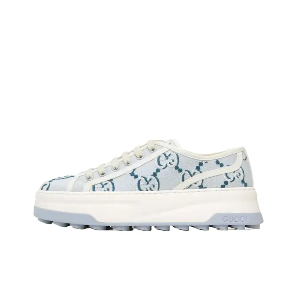 GUCCI Tennis 1977 Low Top Casual Shoes Women's Blue