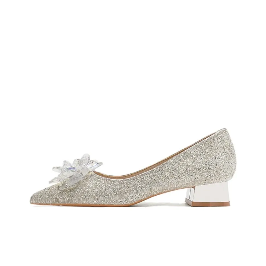 Lanza Высокие каблуки с грубым покрытием Женские Жемчужно-белый