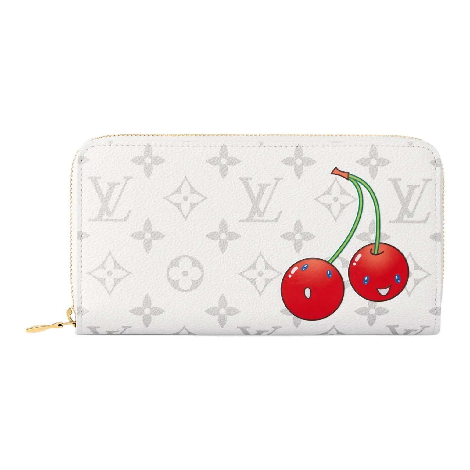 LOUIS VUITTON X Takashi Murakami Cherry Zippy Wallet White Monogram