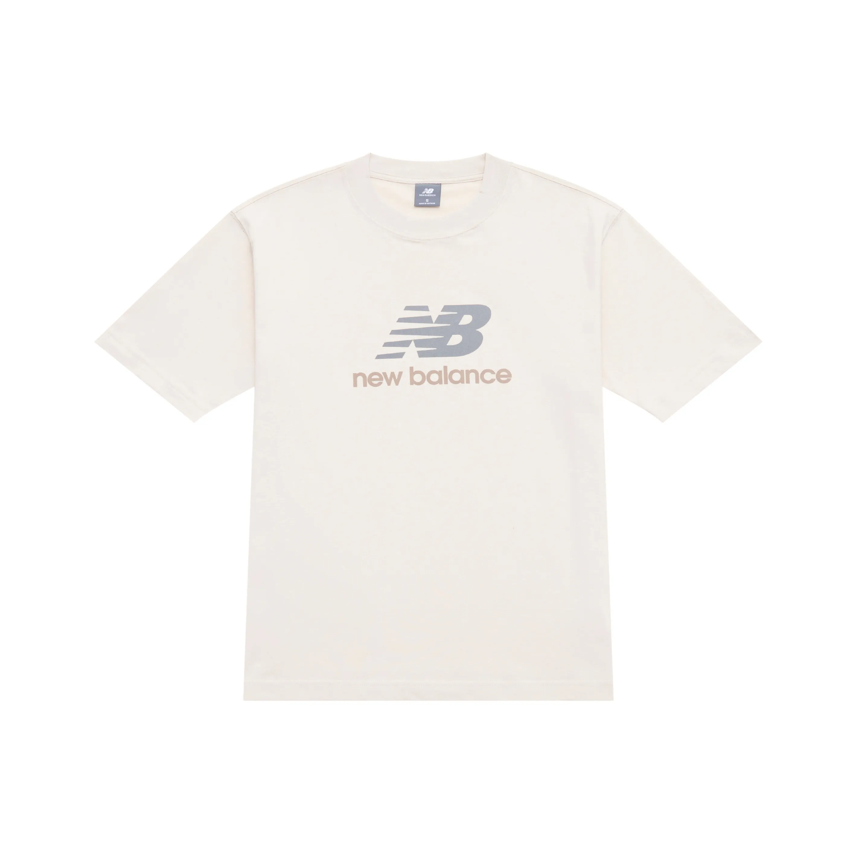 New Balance совместная спортивная и досуговая футболка Унисекс Бежевого цвета