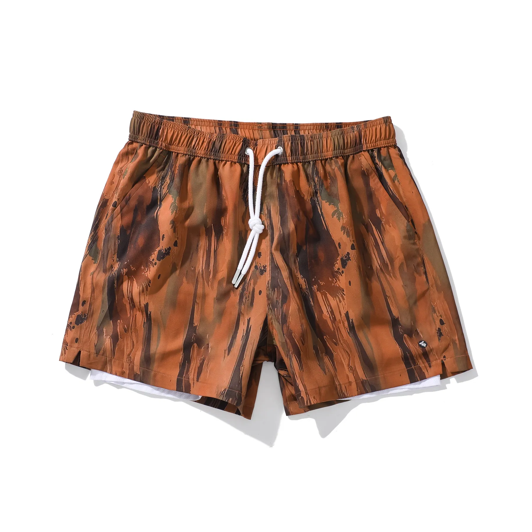 GAILANG Tie Dye Коричневые Мужские Пляжные Шорты