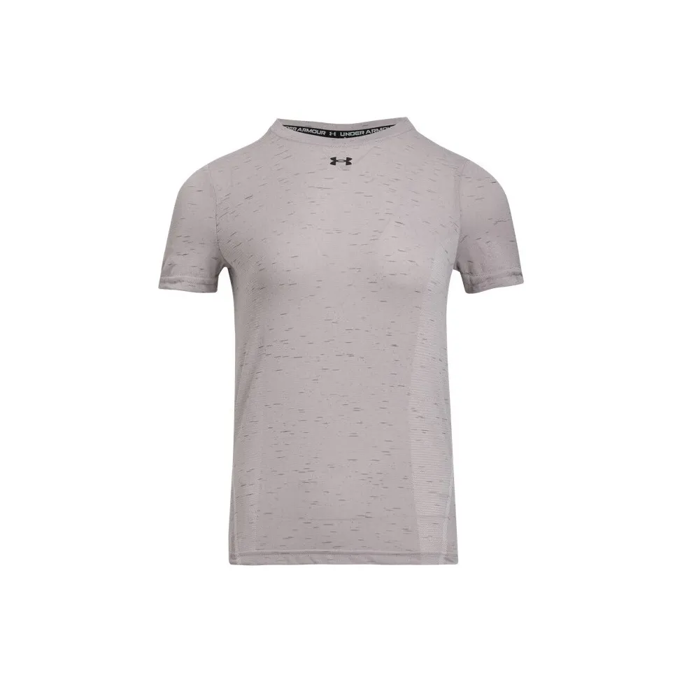 Under Armour Vanish Seamless Стандартная T-рубашка Женская Серый Розовый 009