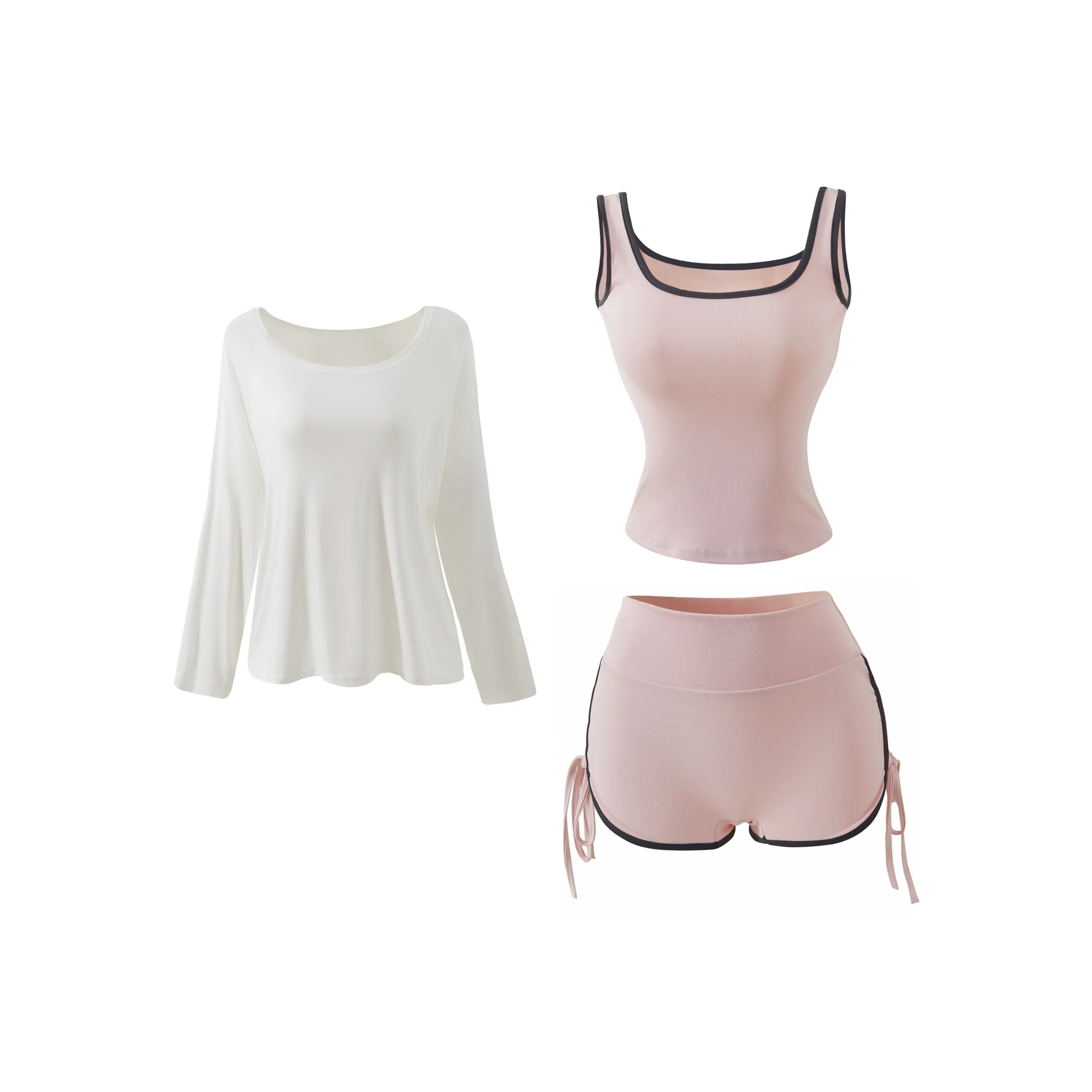 KAZAN Розовая Майка и Шорты Спортивный Набор из Трех Предметов Женская Униформа