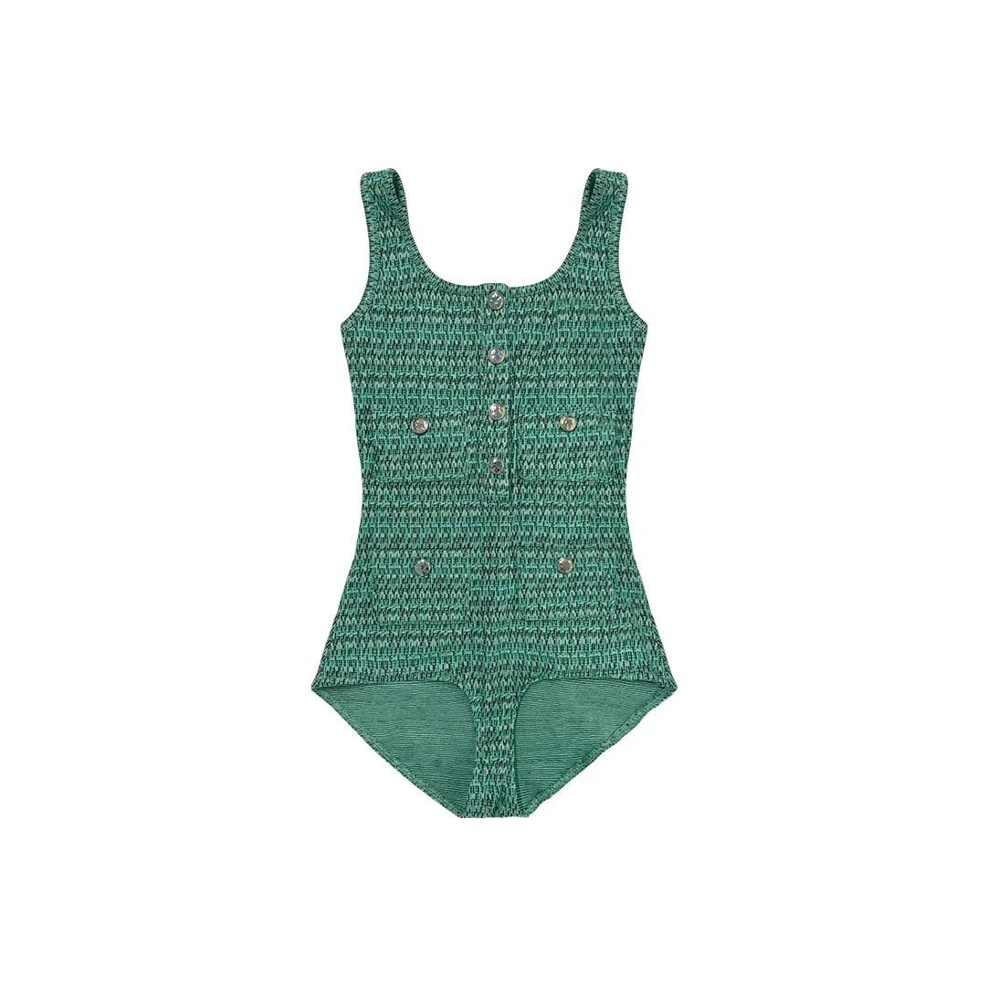 ZAOANFANFAN Павлиний зеленый Женское боди