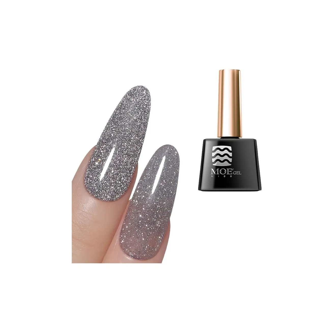 MISSMOEGEL UV Гель-лак BIG Черная Бутылка Коллекция Ромб Покрытый Резиновый Ремень