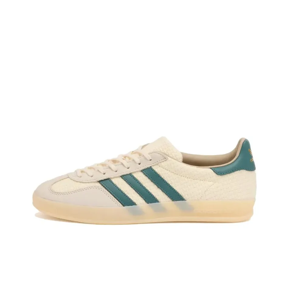 Adidas Originals GAZELLE INDOOR Устойчивые к истиранию низкие скейтборд-кроссовки Унисекс Бежево-зеленый