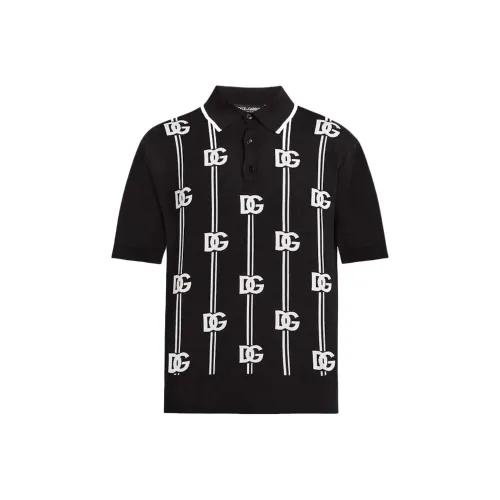 Dolce & Gabbana Мужское Поло Черного Цвета