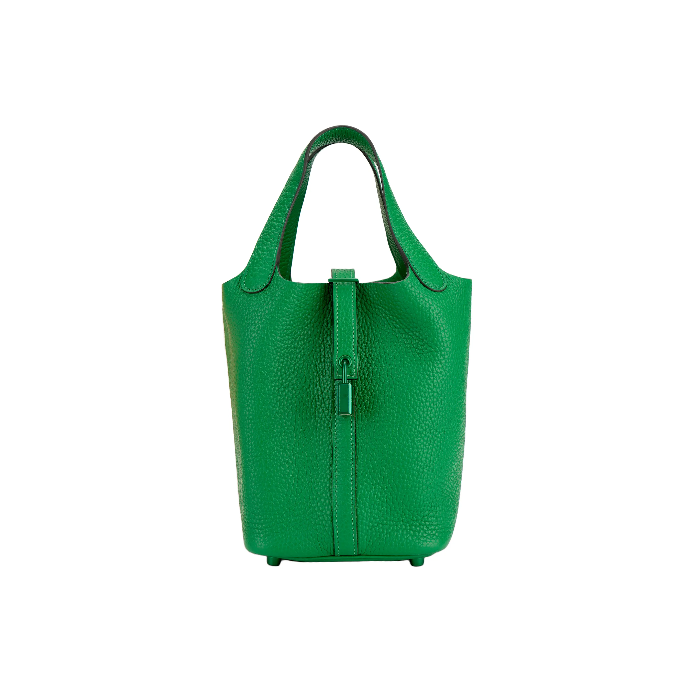 HERMES Picotin Lock Clemence Bullock Leather Bucket Bags Handbags Women's 1K Bambou Bamboo Green