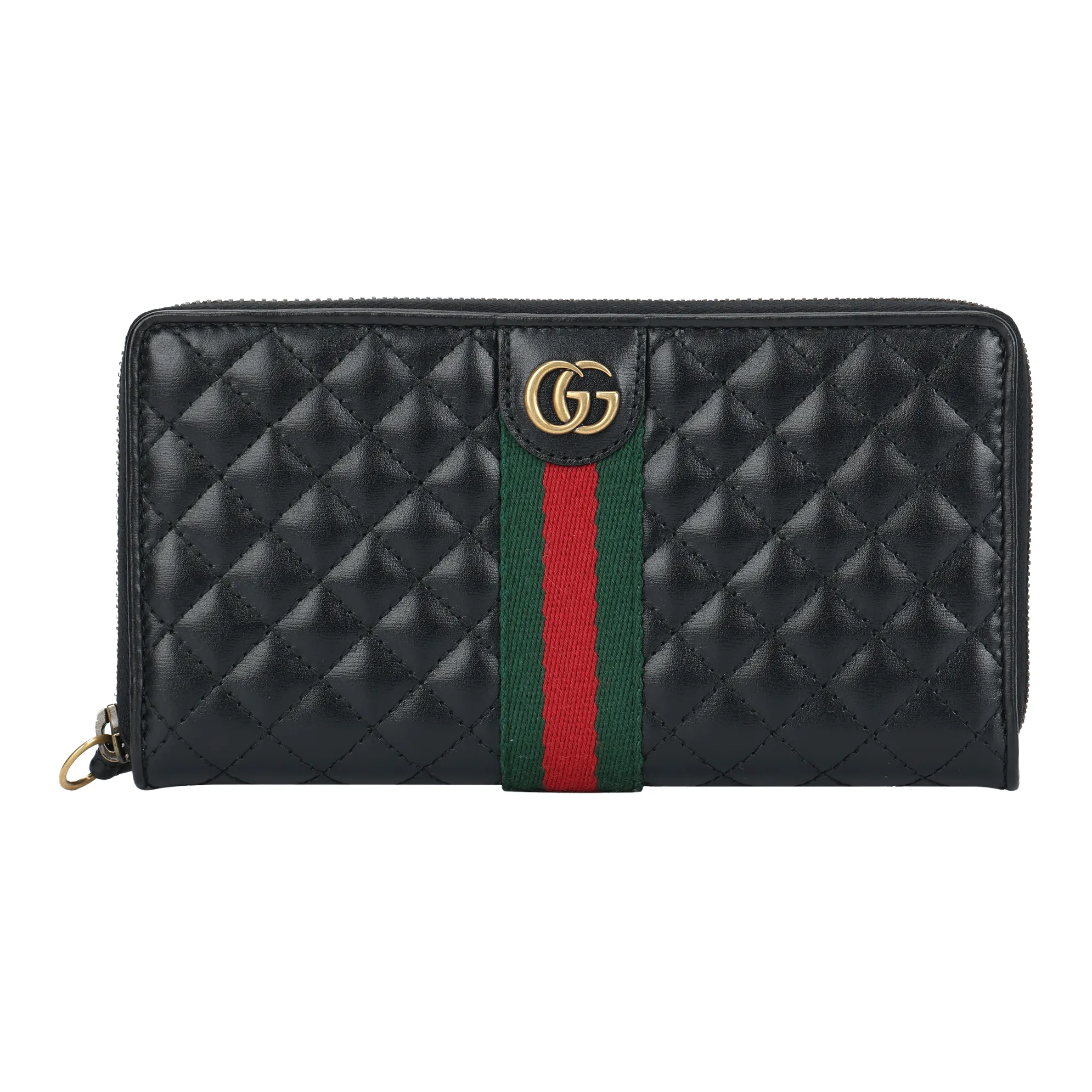 GUCCI Ophidia Diamond Pattern Cow Leather Wallet Regular Women's Black