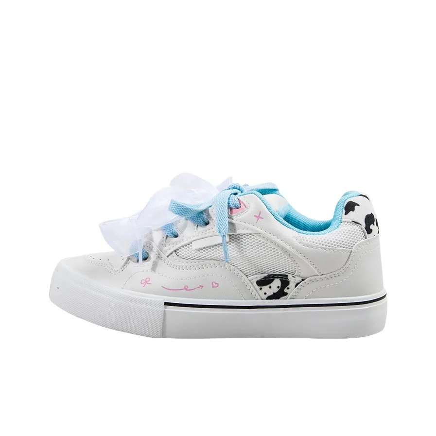 MINGKUANG Уличная одежда Кружево Корова Износостойкий И Легкий Низкий Топ Скейтборд Кроссовки Женские Белые