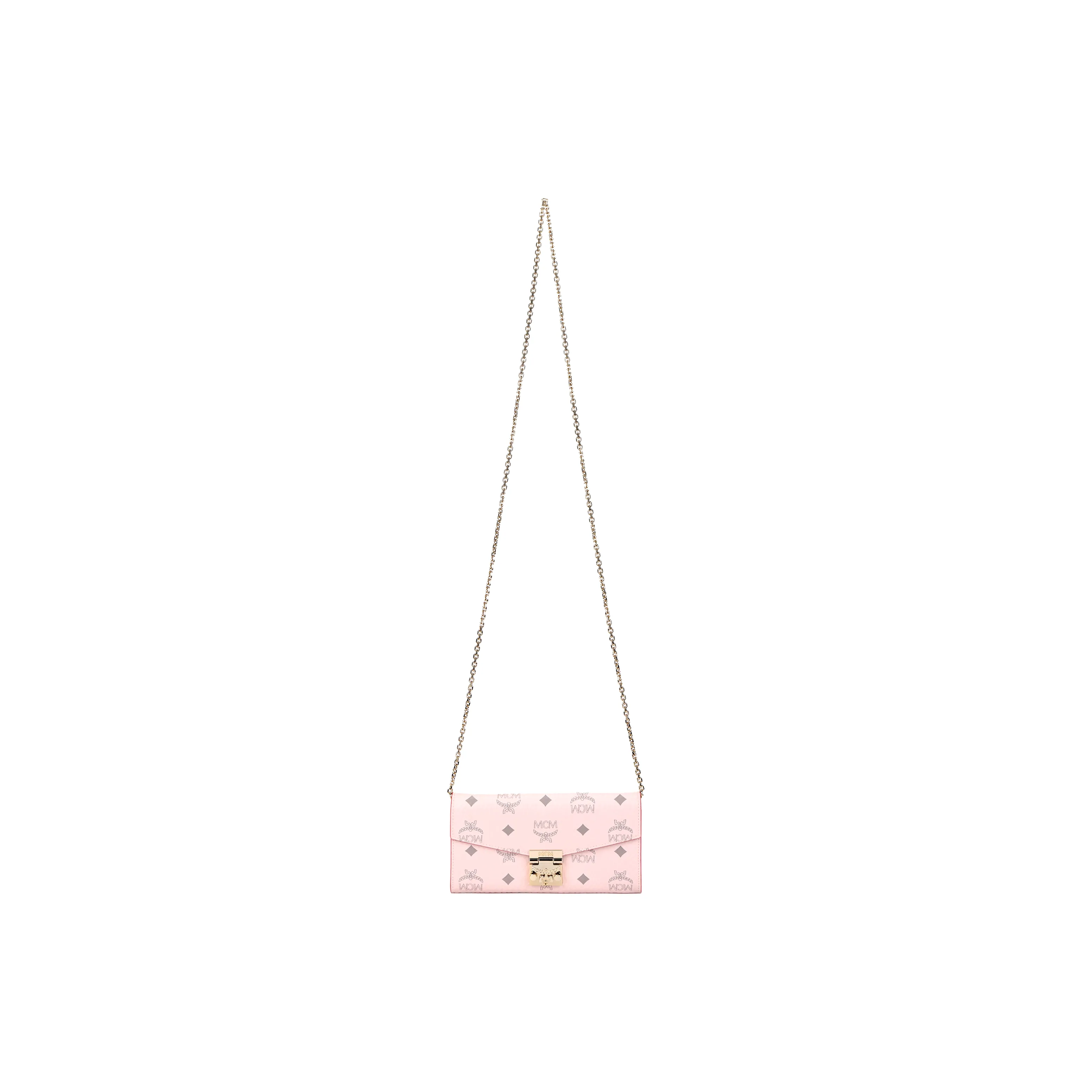 MCM Tracy Monogram Logo Wallet On Chain Crossbody Bag Pink