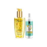 2종 세트: 광택 에센셜 오일 for 헤어 케어 100ml + 럭셔리 골드 샴푸 100ml