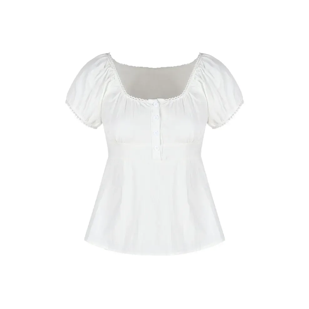 Giyu Рукав-буф Т-рубашка Женская