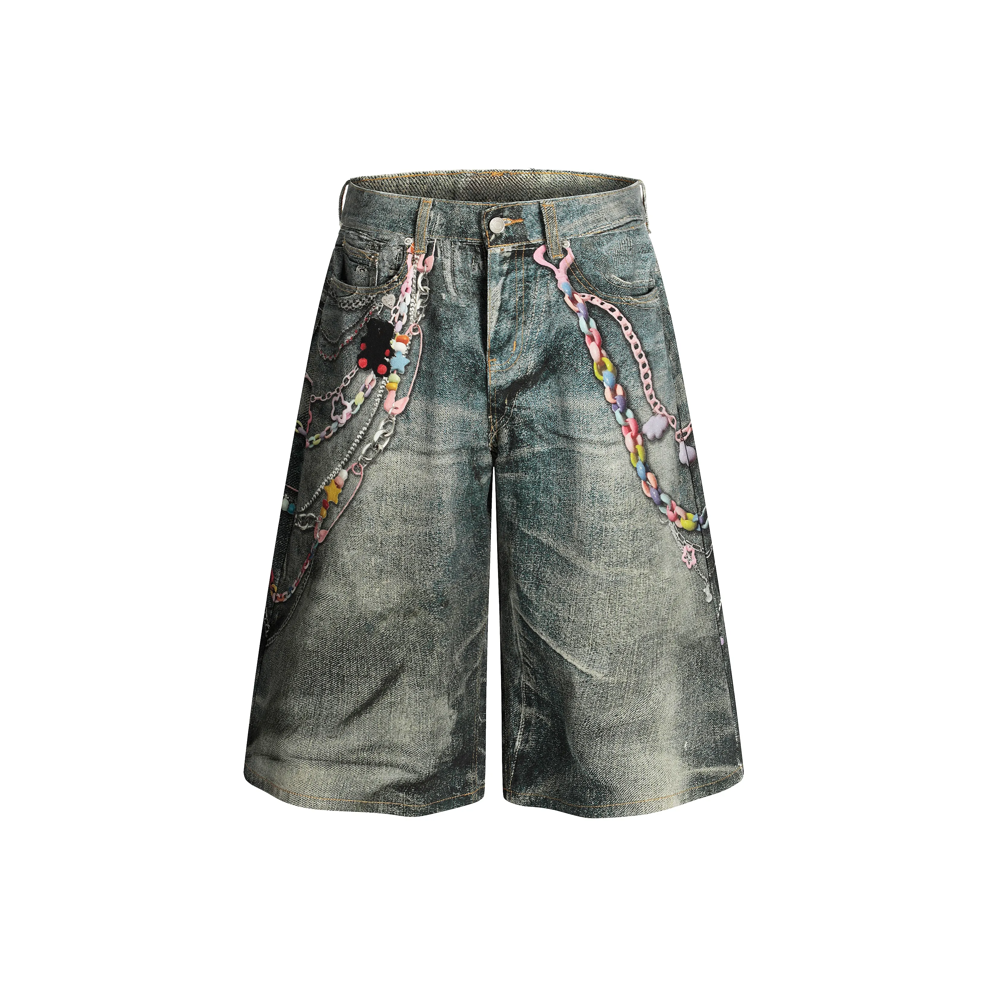 TESTUNG Blue Unisex Джинсовые шорты