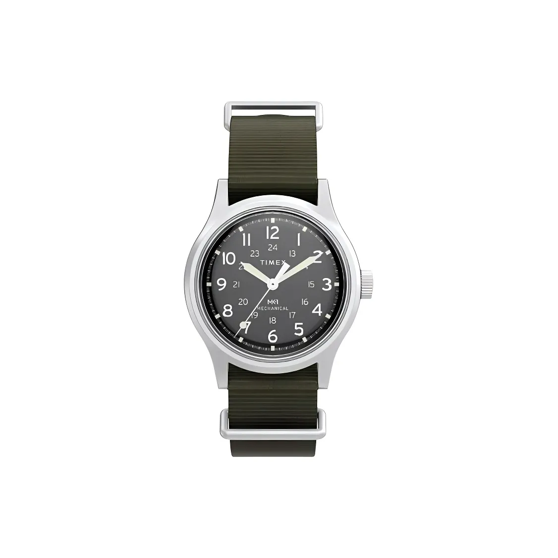 TIMEX Wrist Watch Manual Mechanical Movement Recycled Material Strap 36mm Black Dial Unisex