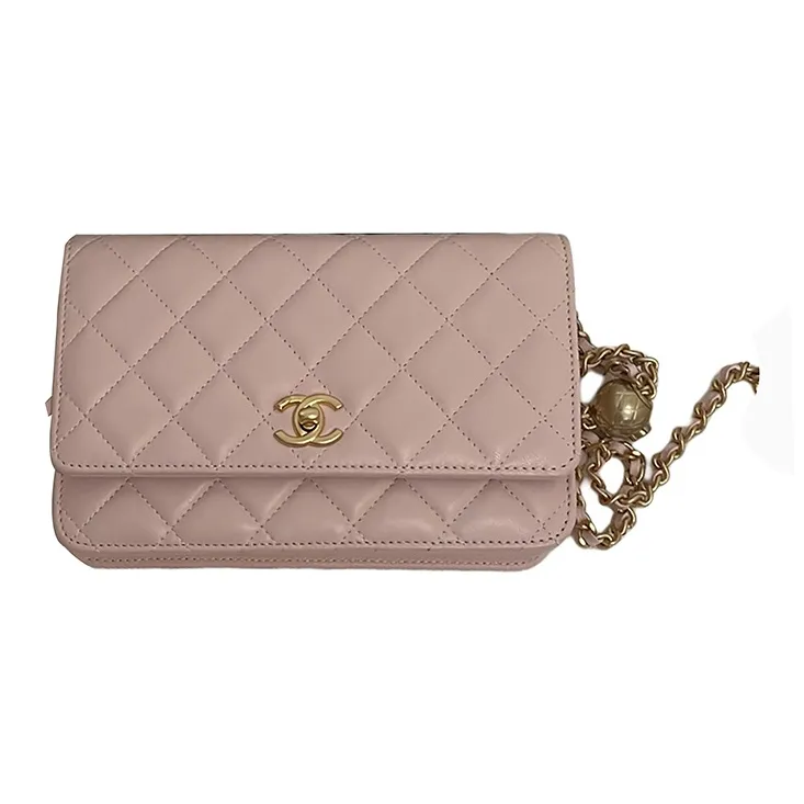CHANEL WOC Sheepskin Crossbody Bags Women's Light Pink