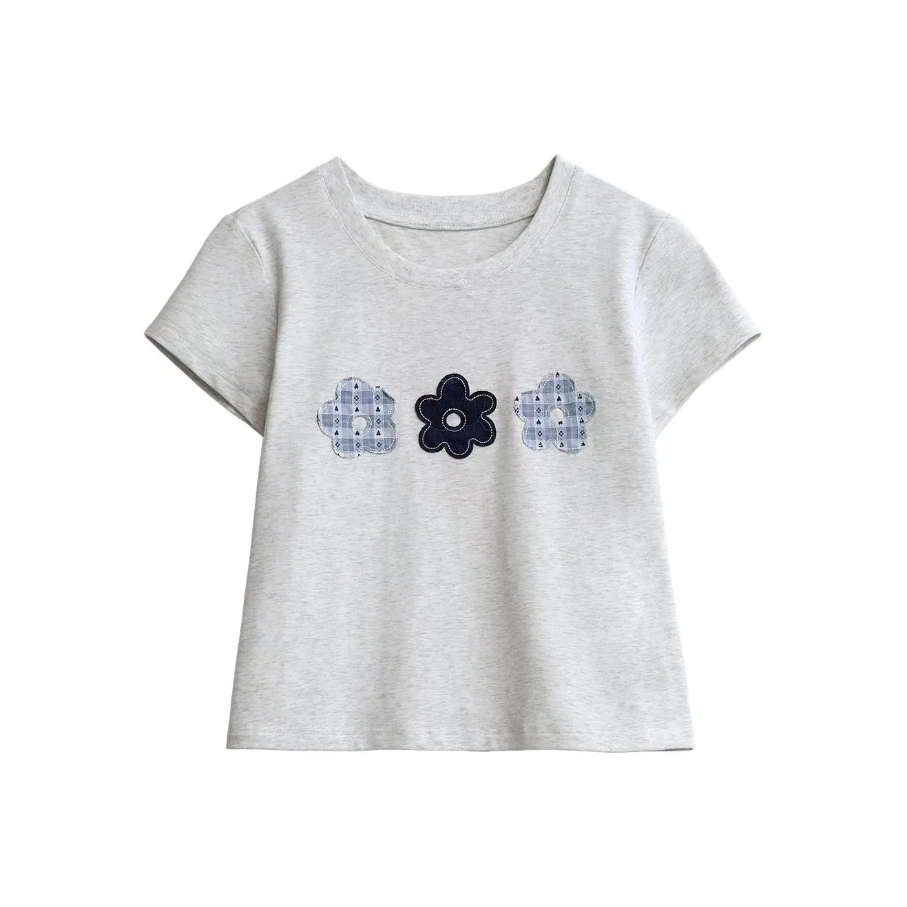 CHIC VEN Бело-серый вереск Женские короткие топы